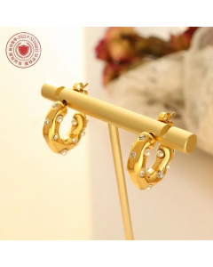 Imitation Pearl C Type Spring Eardrop Earring Female Titanium Steel