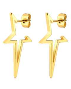 Hollow Star Titanium Steel Hypoallergenic Earrings
