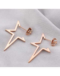 Hollow Star Titanium Steel Hypoallergenic Earrings