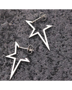 Hollow Star Titanium Steel Hypoallergenic Earrings