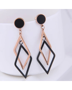 Korean Version Of Fashion Simple Geometric Shape Titanium Steel Personalized Temperament Earrings