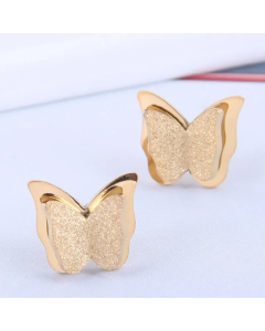 Korean Fashion Butterfly Titanium Steel Stud Earrings Wholesale Colorza