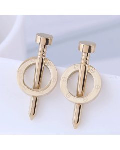 Wholesale Jewelry Circle Rivet Titanium Steel Stud Earrings Colorza