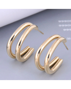Wholesale Jewelry Glossy Geometric Circle Titanium Steel Earrings Colorza