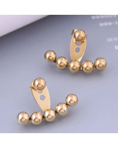 Wholesale Jewelry Glossy Ball Beads Titanium Steel Earrings Colorza