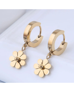 Simple Small Chrysanthemum Titanium Steel Ear Clip