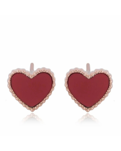 Korean Fashion Titanium Steel Heart-Shaped Stud Earrings