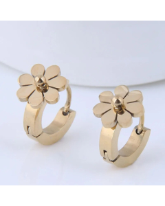 Korean Titanium Steel Chrysanthemum Earrings
