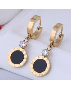 Korean Fashion Titanium Steel Roman Numerals Earrings