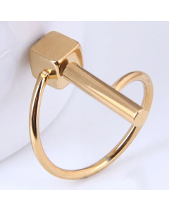 Korean Fashion Stainless Steel Simple Vertical Strip Rubik Cube Ring