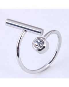 Korean Fashion Hip-Hop Simple Stainless Steel Diamond Ring
