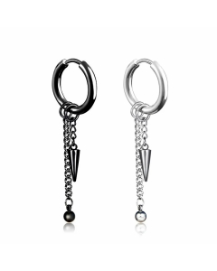 Fashion Geometric Tassel Chain Titanium Steel Earrings Without Pierced Single Earrings