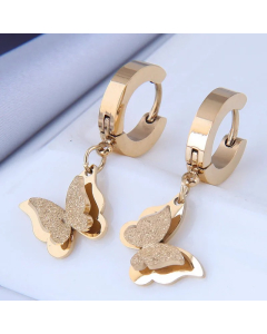Fashion OL Butterfly Titanium Steel Earrings