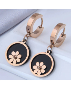 Fashion Titanium Steel Round Daisy Earrings