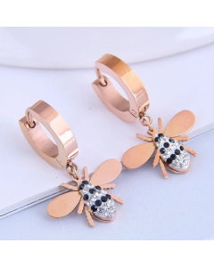Diamond Bee Titanium Steel Earrings