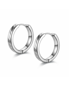 New Fashion Titanium Steel Ear Clip Twill Carved Titanium Steel Earrings