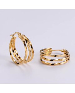 Fashion Irregular Circle Women Stainless Steel Earrings