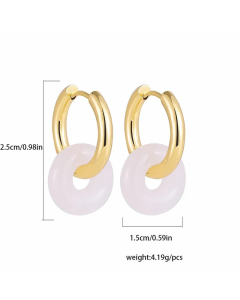 Fashionable New Stainless Steel Earrings Natural Stone