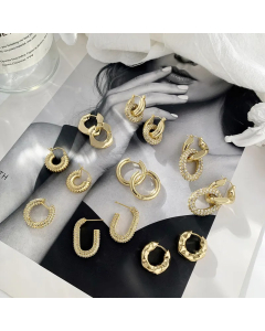 Fashion Titanium Steel 18K Hollow Thread Ear Buckle Ear Jewelry