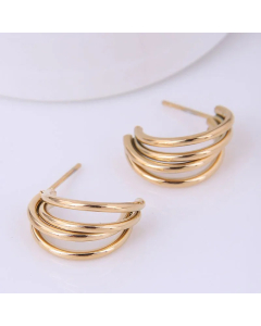 Exquisite Korean Titanium Steel C-Shaped Earrings