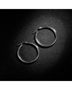 Classic Style Titanium Steel Hypoallergenic Circle Earrings