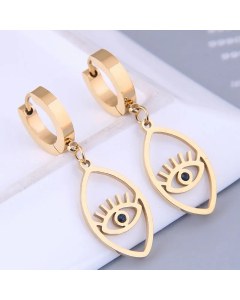 Korean Fashion Sweet OL Devil Eye Titanium Steel Earrings Wholesale