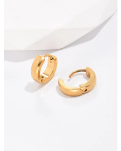 Fashion Creative Stainless Steel Electroplated 18K Circle Earrings