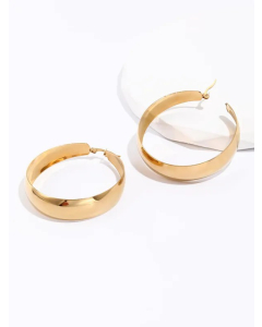 Fashion Creative Stainless Steel Electroplated 18K Circle Earrings