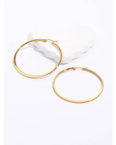 Fashion Creative Stainless Steel Electroplating 18K Gold Large Circle Earrings