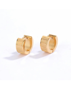 Fashion New Stainless Steel Plating 18K Gold Circle Earrings