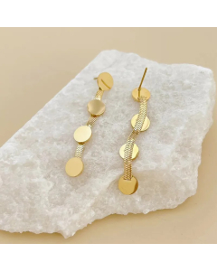 Refined Retro Sequined Snake Bone Chain Stainless Steel Long Simple Earrings