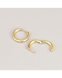 Fashion Simple Small Titanium Steel 18K Gold Plating Women Ear Clip Earrings
