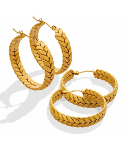 Fashion Wheat Earrings Titanium Steel Gold Plated Ear Clip Accessories Wholesale