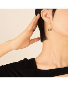 Fashion Titanium Steel Gold Plated Ear Clip Imitation Pearl