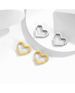 New Fashion Simple Heart-Shaped Stainless Steel Earrings