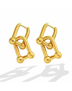Fashion New Jewelry Titanium Steel Vachette Clasp 18K Gold Plating Ear Clip