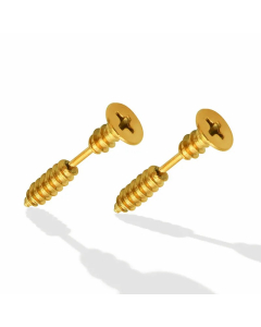 Fashion Screw Stud Earrings Non-Collision Earrings Titanium Steel 18K