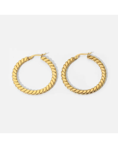 Women Fashion Simple Style Circle Stainless Steel No Inlaid Earrings Plating Stainless Steel Earrings