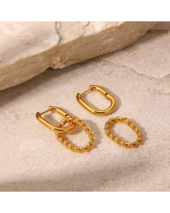 Retro Simple Style Geometric Plating Stainless Steel Earrings