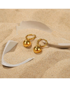 Retro Fashion Geometric Ball Pendant Stainless Steel Earrings