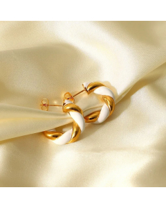 Fashion Stainless Steel Twist Earrings Daily Electroplating Unset Stainless Steel Earrings