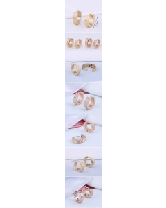 Fashion Simple Rose Gold Golden Titanium Steel Hoop Earrings