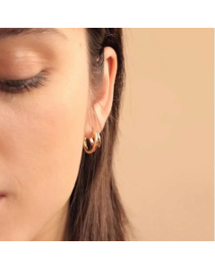 New Retro Style Titanium Steel Double Circle Stud Earrings