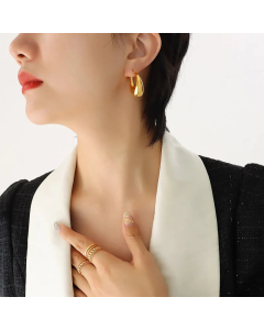 Retro Geometric U-Shaped Basic Titanium Steel Earrings Jewelry
