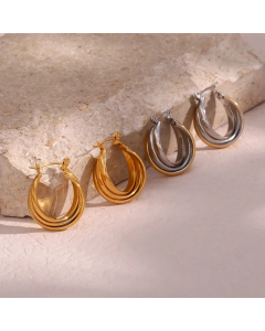 Wholesale Fine Quality Stainless Steel Earrings, Gold Plated and Silver Color