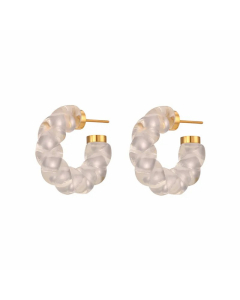 Fashion Summer Simplicity Jewelry Resin Acrylic Twist Stainless Steel Earrings