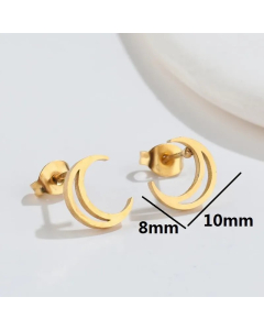 Fashion Moon Titanium Steel Ear Studs Plating No Inlaid Stainless Steel Earrings