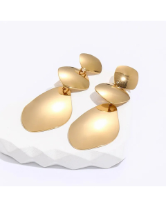 Fashion Simple Geometric Shape Electroplated 18K Gold Stainless Steel Earrings