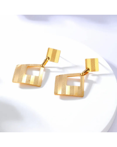 Fashion Geometric Electroplated 18K Gold Stainless Steel Earrings
