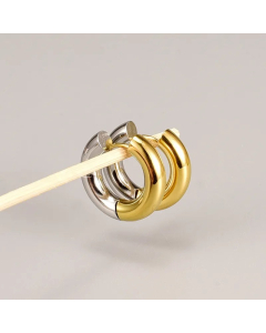 Korean Style Geometric Titanium Steel Earrings Buckle No Inlaid Stainless Steel Earrings
